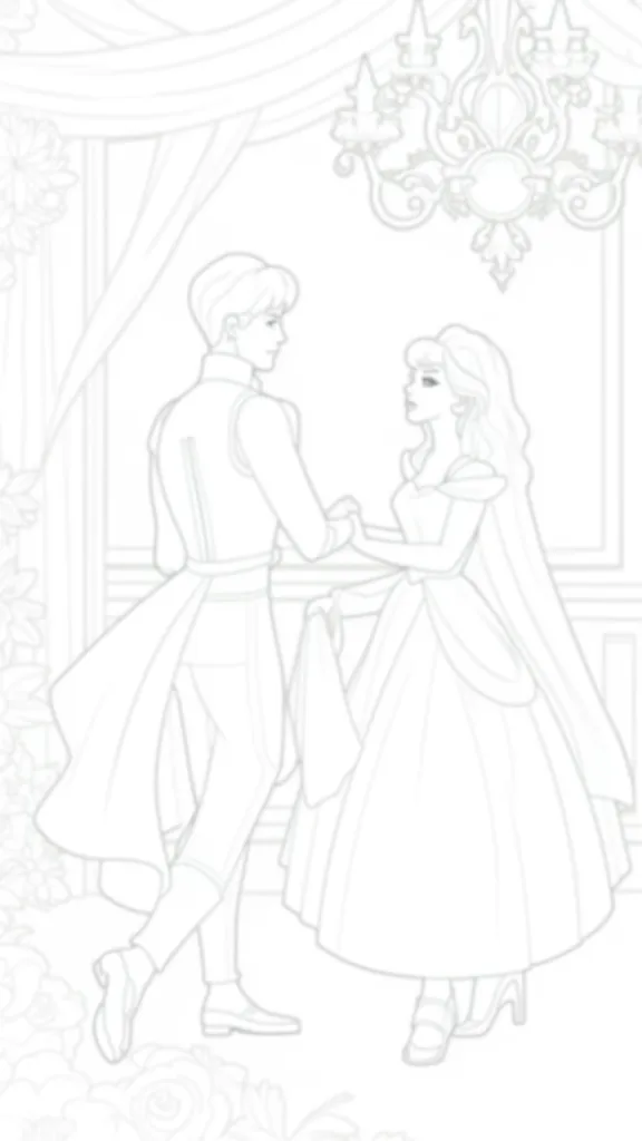 cinderella and prince charming coloring pages